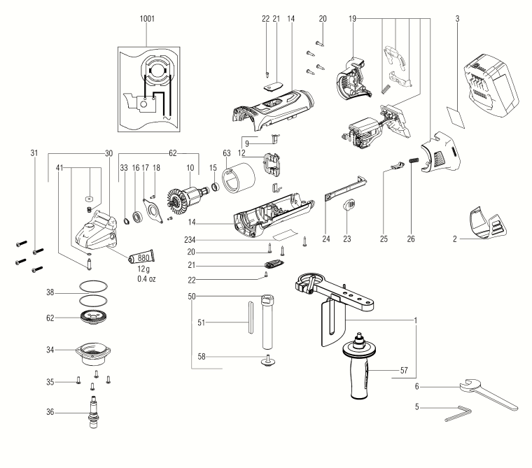 Запчасти, схема и деталировка METABO S 18 LTX 115 (6.00154.85) (ТИП 00154000)