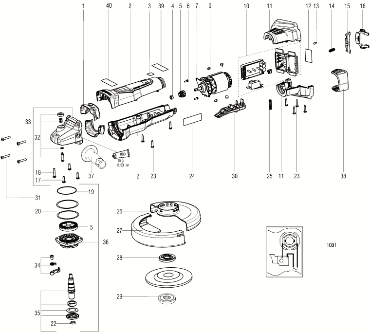 Запчасти, схема и деталировка METABO WPB 18 LTX BL 150 QUICK (ТИП 13076420)