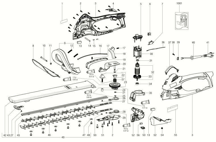 Запчасти, схема и деталировка Metabo HS 8565 (ТИП 08565000)