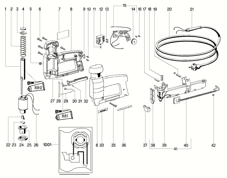 Запчасти, схема и деталировка Metabo TA E 3030 (6.03030.00) (ТИП 03030002)