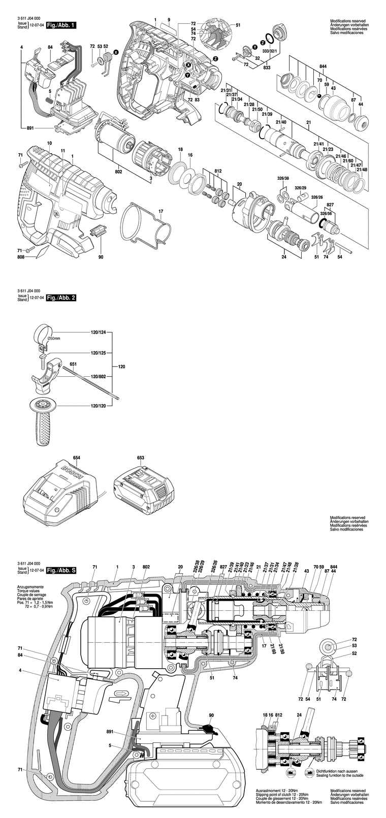 Запчасти, схема и деталировка Bosch GBH 18 V-EC (ТИП 3611J04000) (ЧАСТЬ 1)