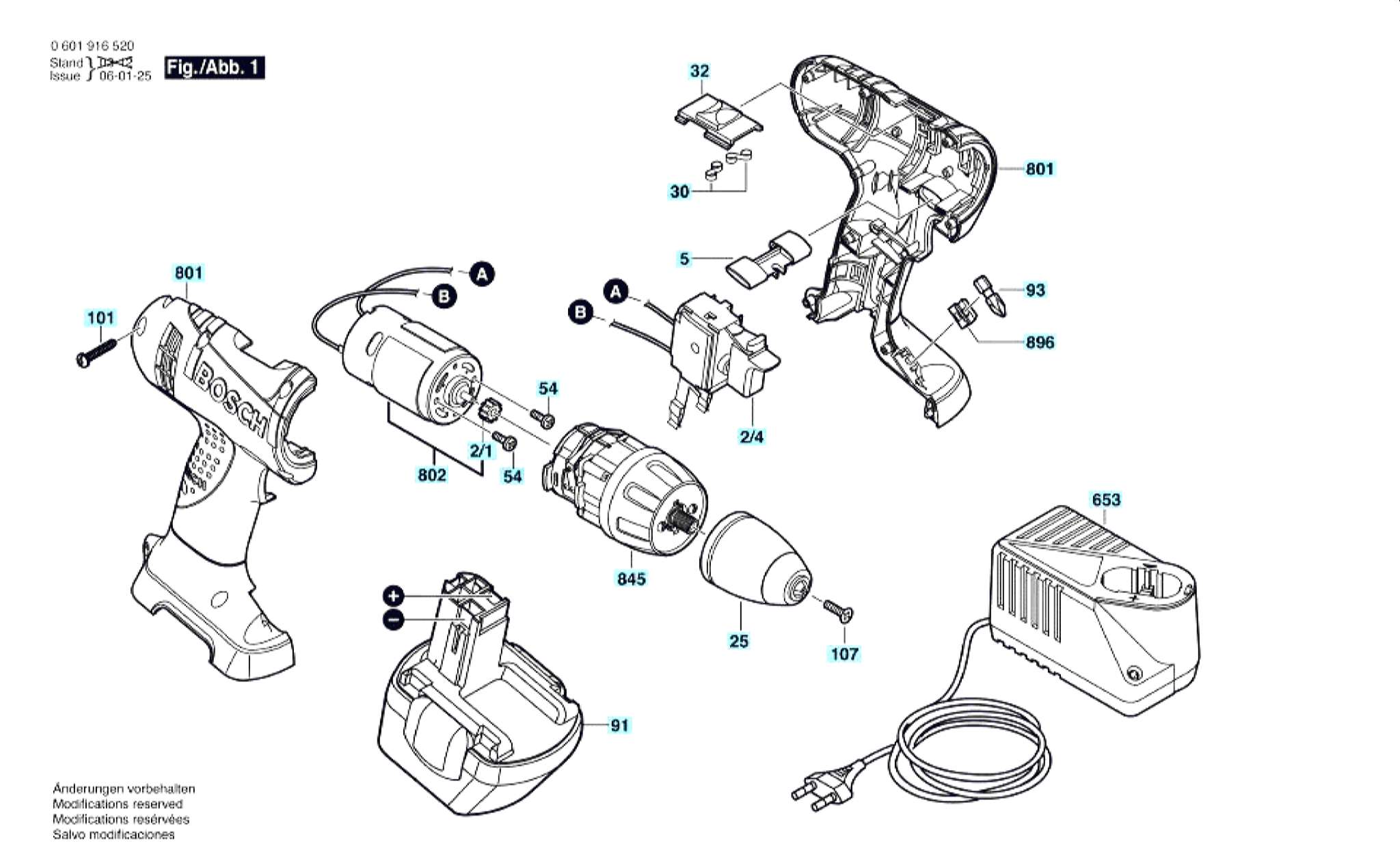 Запчасти, схема и деталировка Bosch GSR 12 V (ТИП 0601916530)