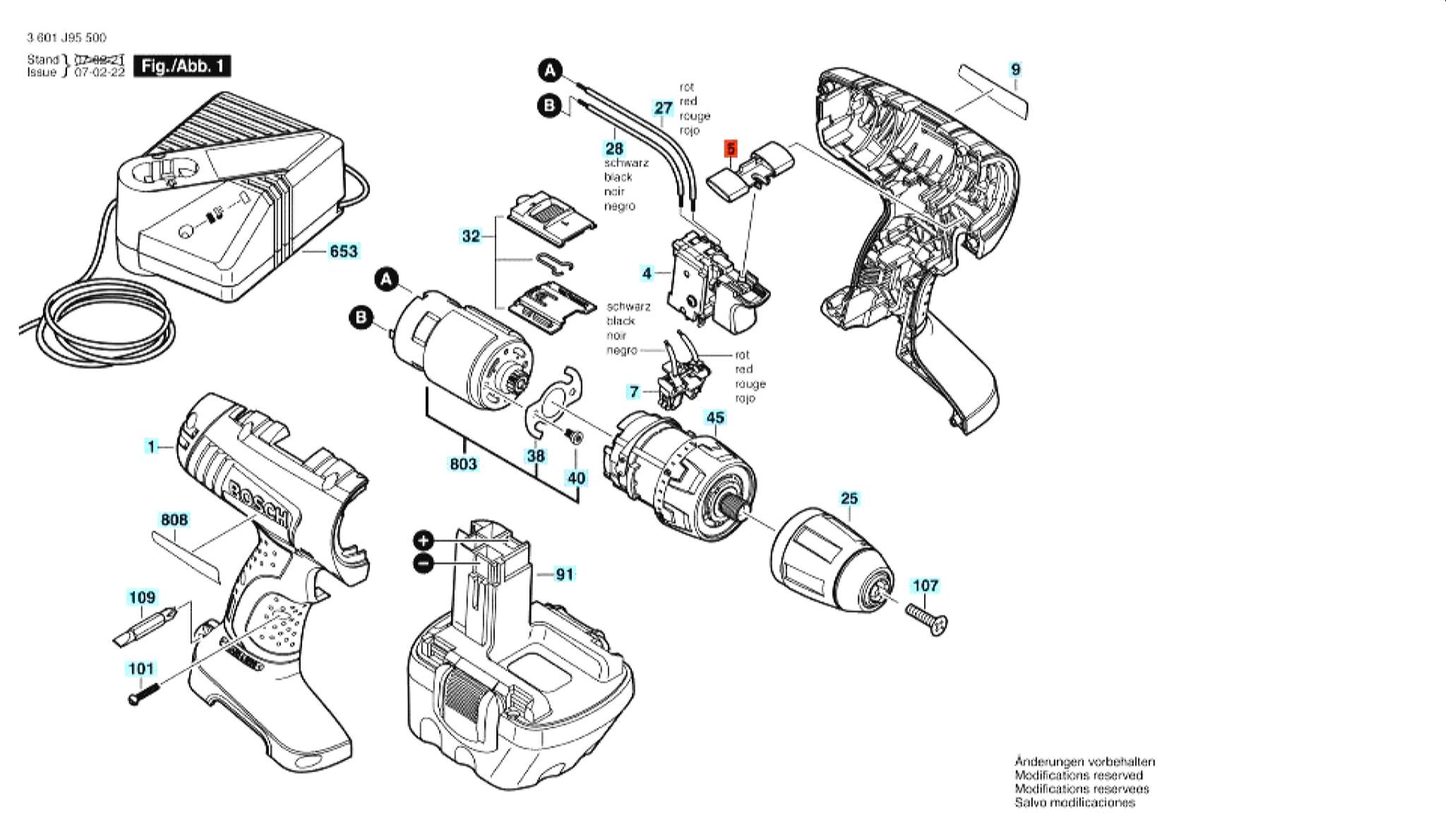 Запчасти, схема и деталировка Bosch GSR 12 V (ТИП 3601J95501)