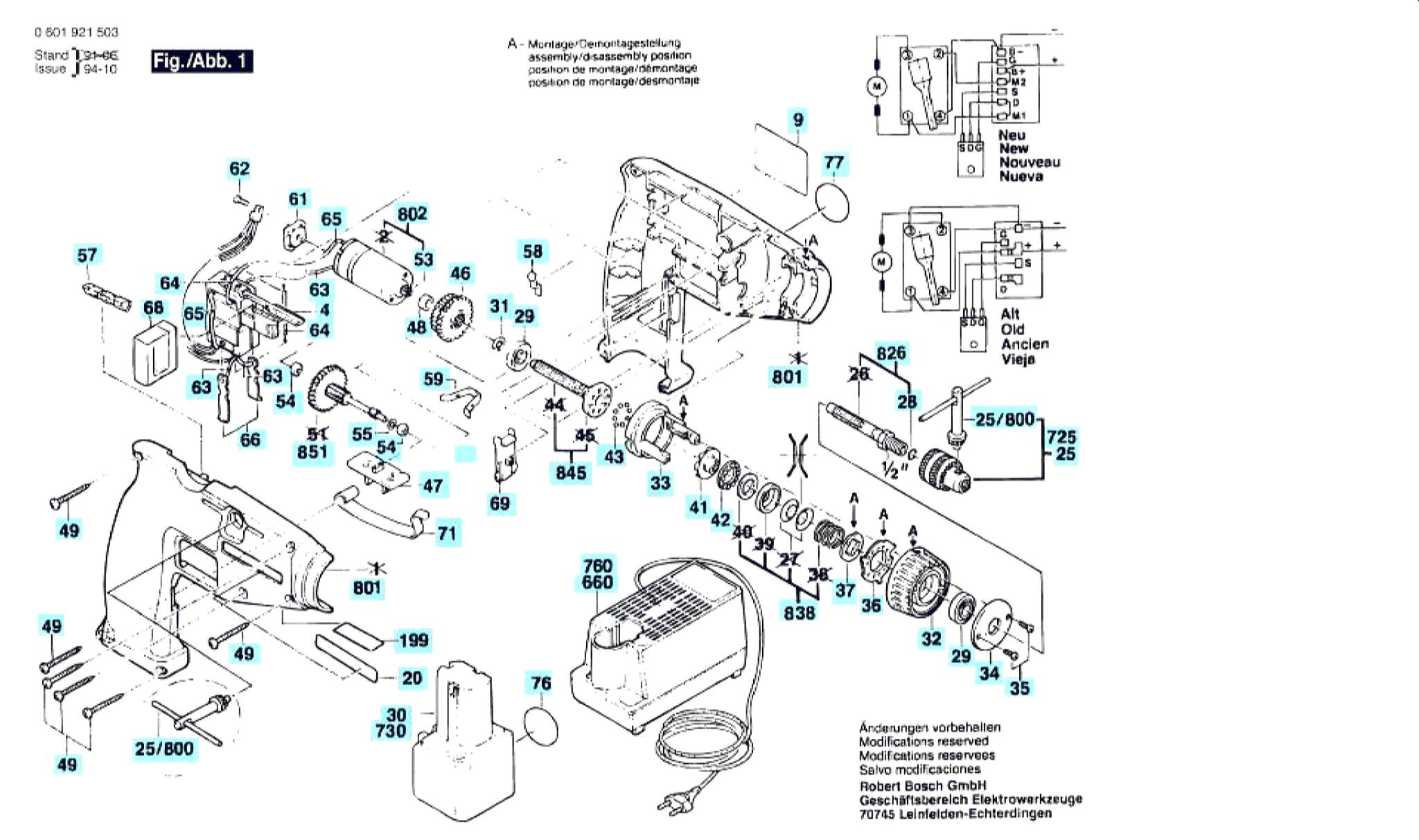 Запчасти, схема и деталировка Bosch GSR 12 VES (ТИП 0601921567)