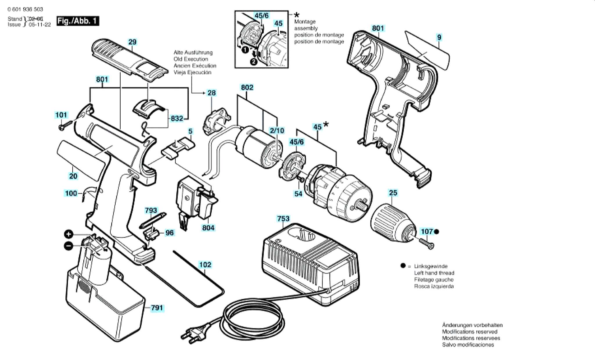 Запчасти, схема и деталировка Bosch GSR 12 VES-2 (ТИП 0601936520)