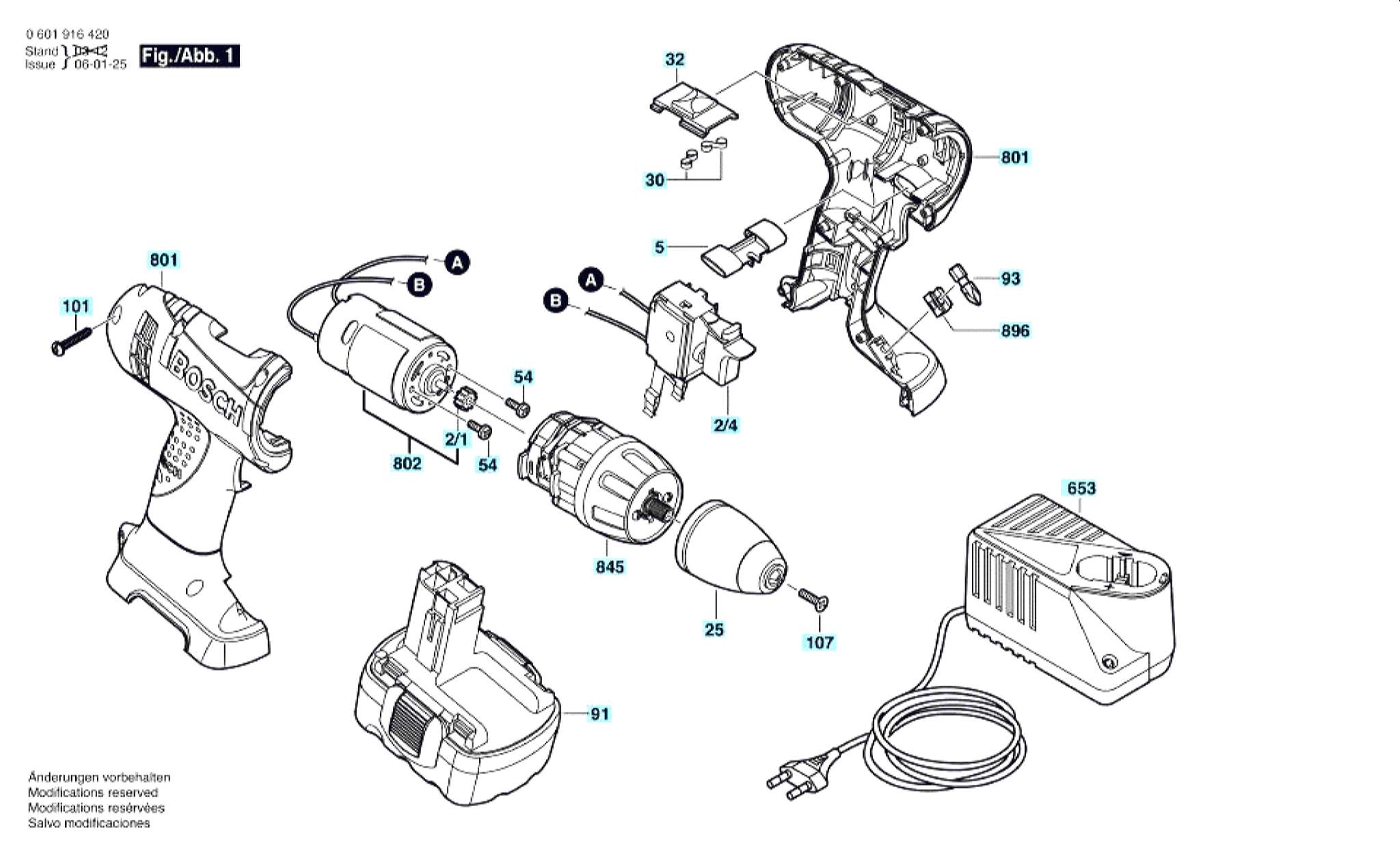 Запчасти, схема и деталировка Bosch GSR 14,4 V (ТИП 0601916430)
