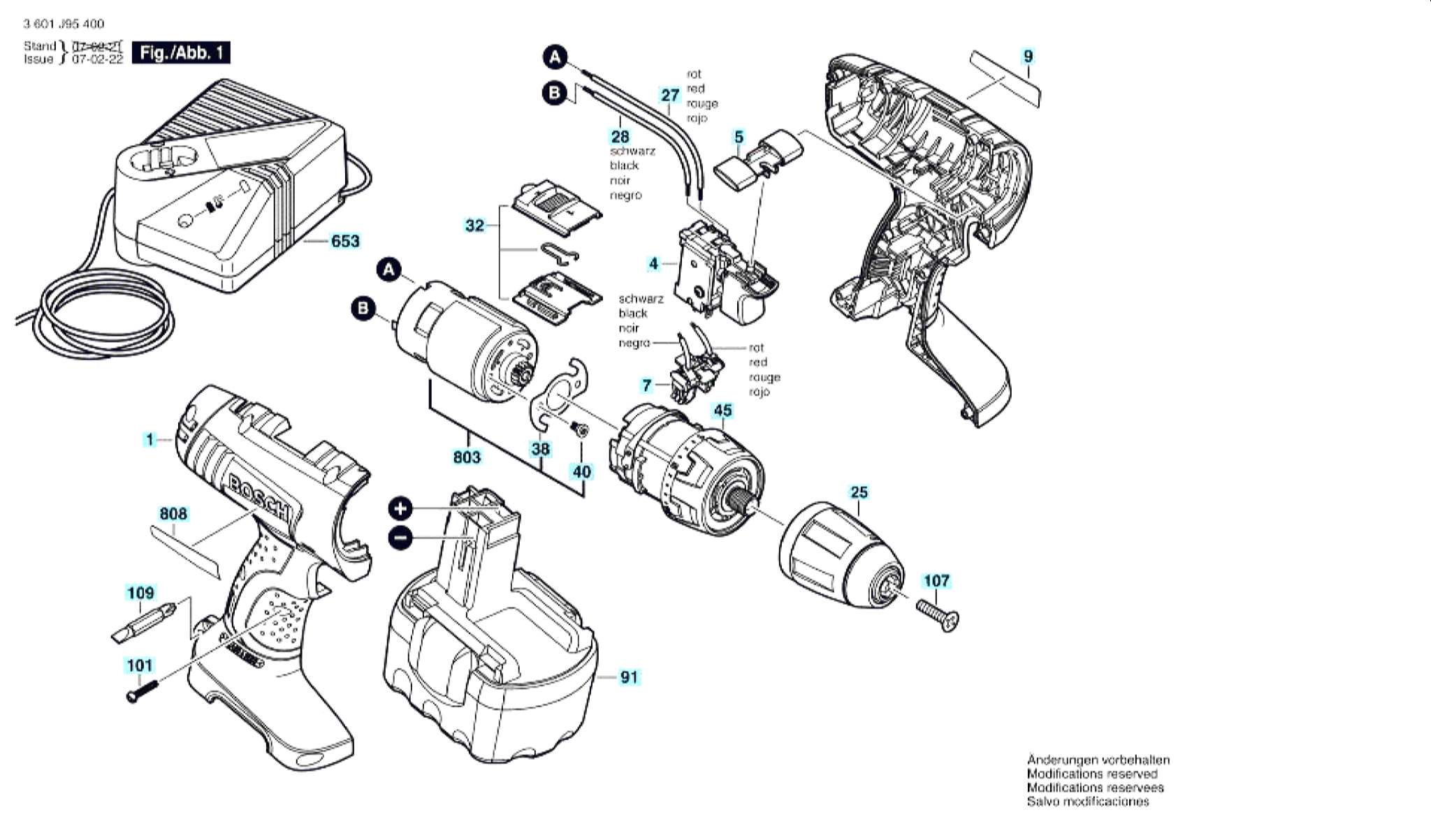 Запчасти, схема и деталировка Bosch GSR 14,4 V (ТИП 3601J95400)