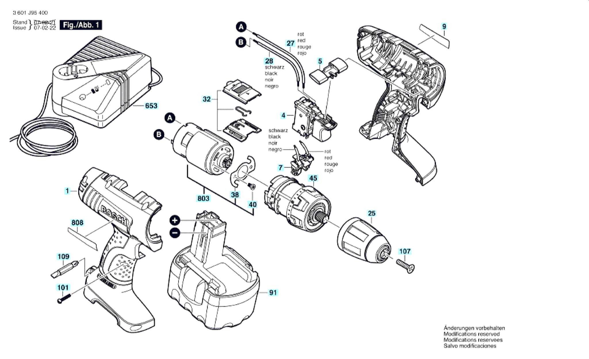 Запчасти, схема и деталировка Bosch GSR 14,4 V (ТИП 3601J95401)