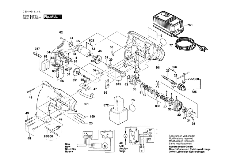Запчасти, схема и деталировка Bosch GSR 9,6 VE (ТИП 0601921903)