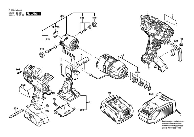 Запчасти, схема и деталировка Bosch GDR 18 V-LI MF (ТИП 3601JA1000)