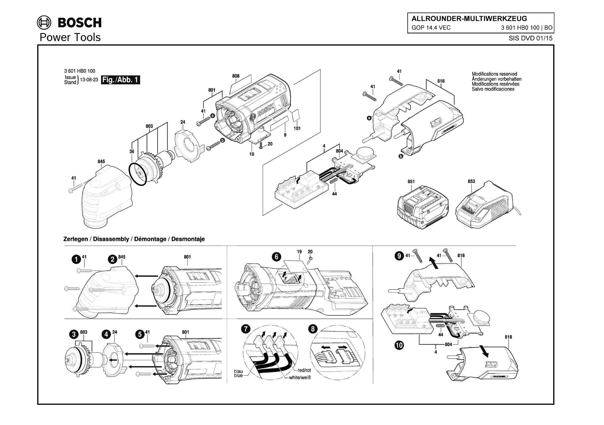 Запчасти, схема и деталировка Bosch GOP 14,4 VEC (ТИП 3601HB0100)