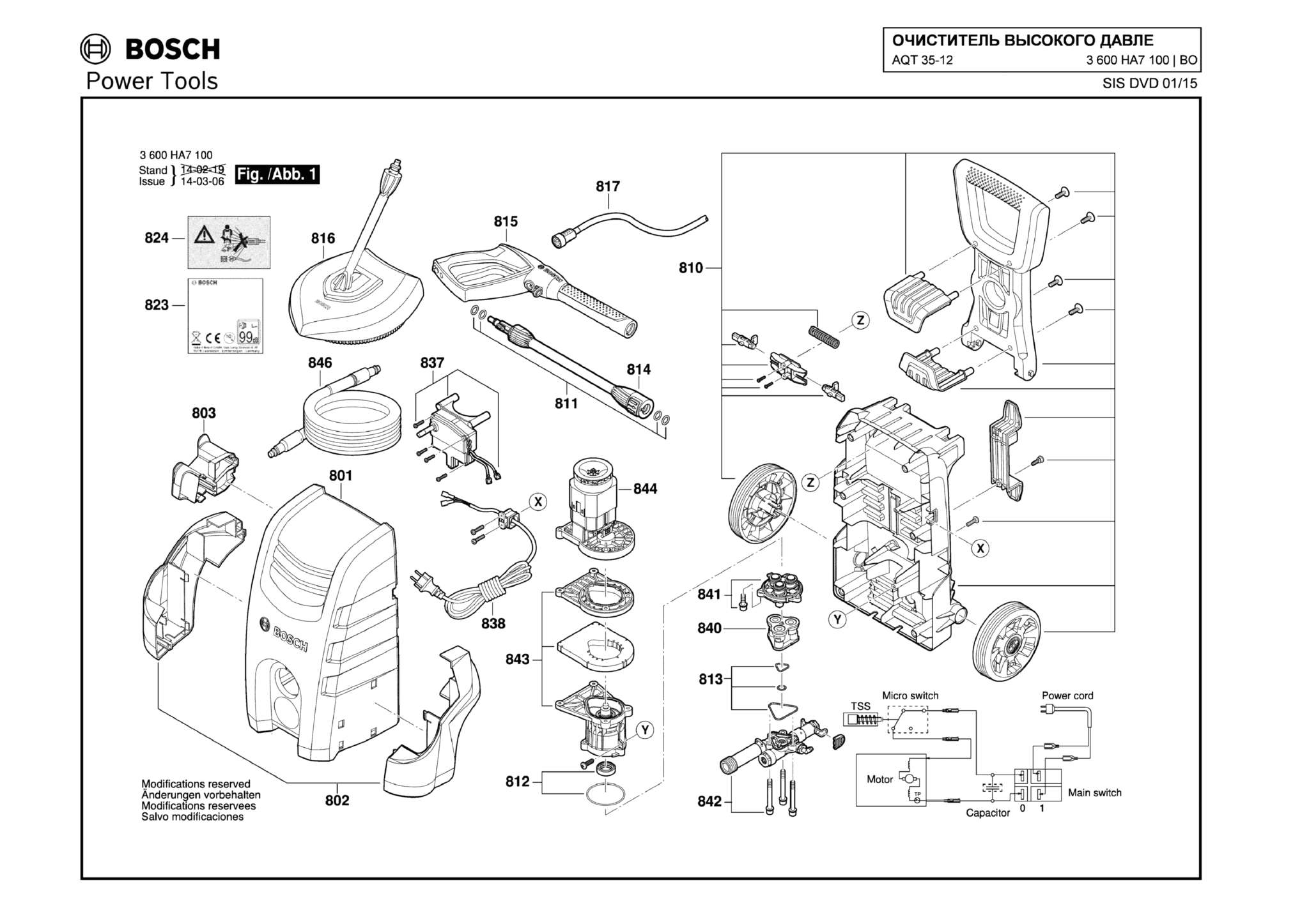 Запчасти, схема и деталировка Bosch AQT 35-12 (ТИП 3600HA7100)