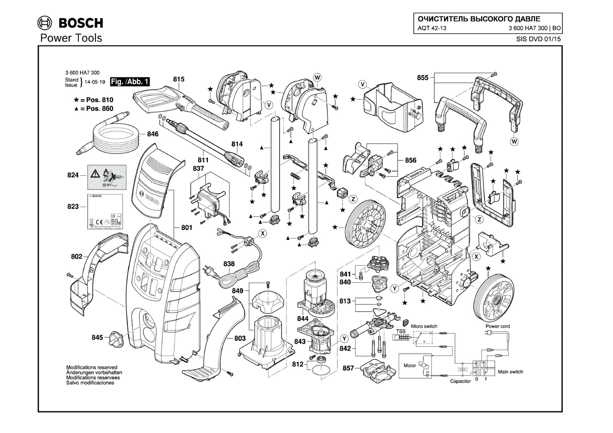 Запчасти, схема и деталировка Bosch AQT 42-13 (ТИП 3600HA7300)