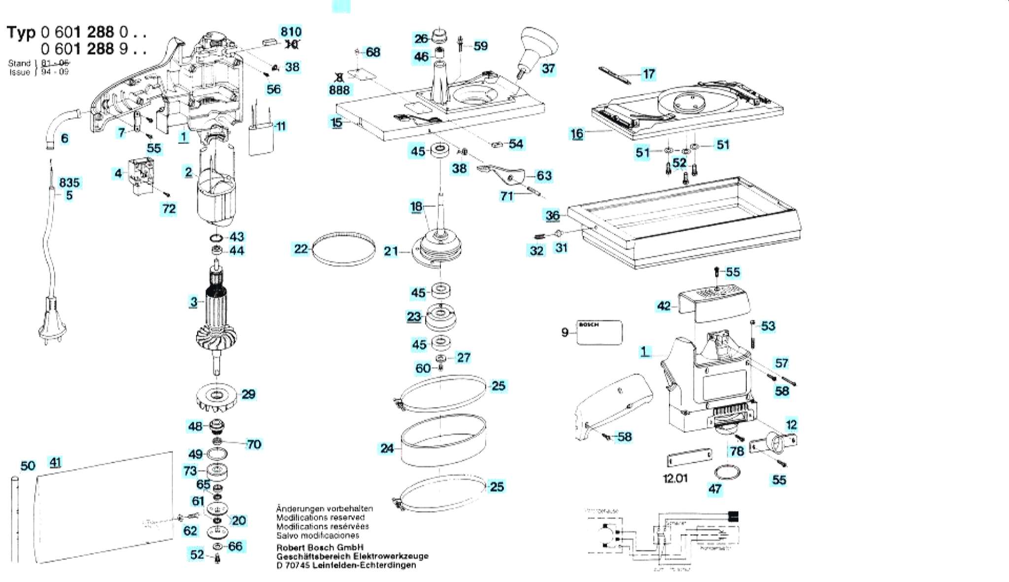 Запчасти, схема и деталировка Bosch (ТИП 0601288003)