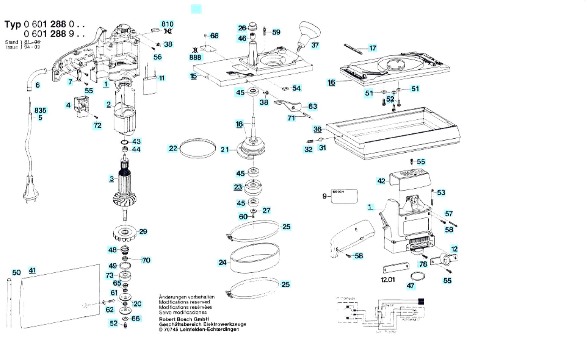 Запчасти, схема и деталировка Bosch (ТИП 0601288903)