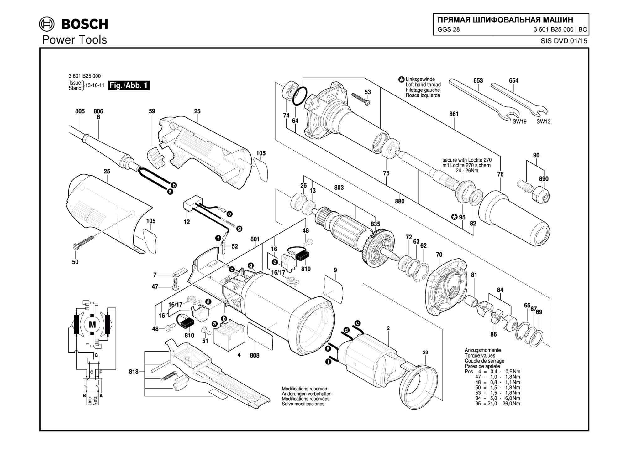Запчасти, схема и деталировка Bosch GGS 28 (ТИП 3601B25000)