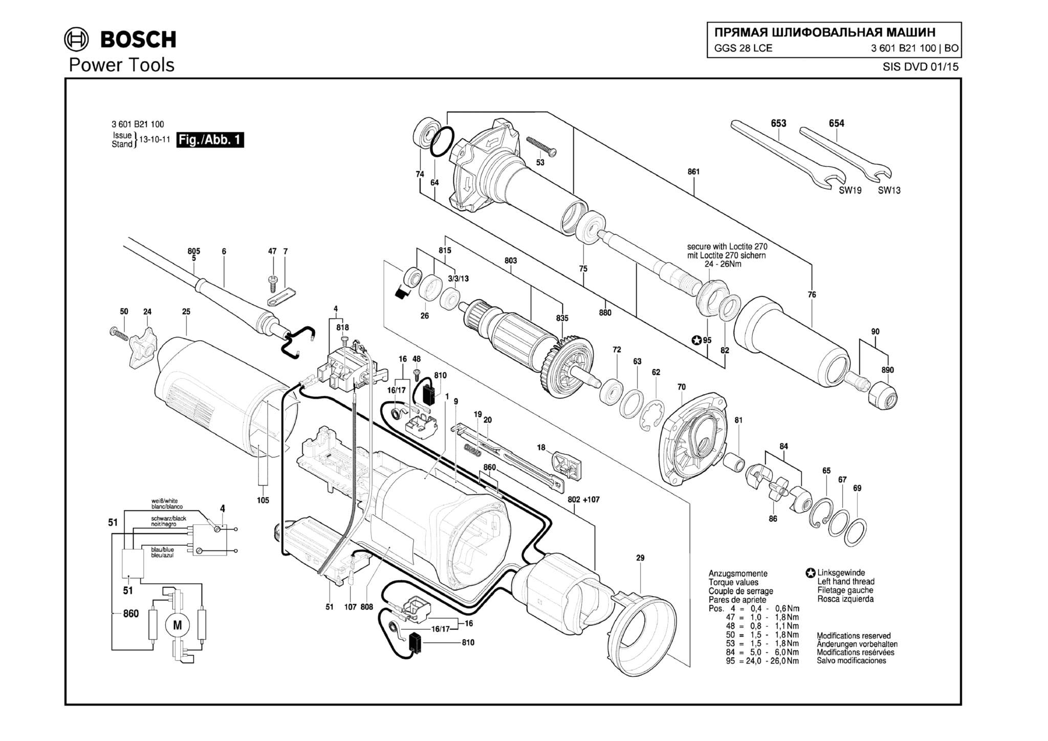 Запчасти, схема и деталировка Bosch GGS 28 LCE (ТИП 3601B21100)