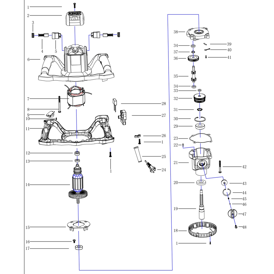 Запчасти, схема и деталировка Миксер строительный, 2 скорости МР-1400-2