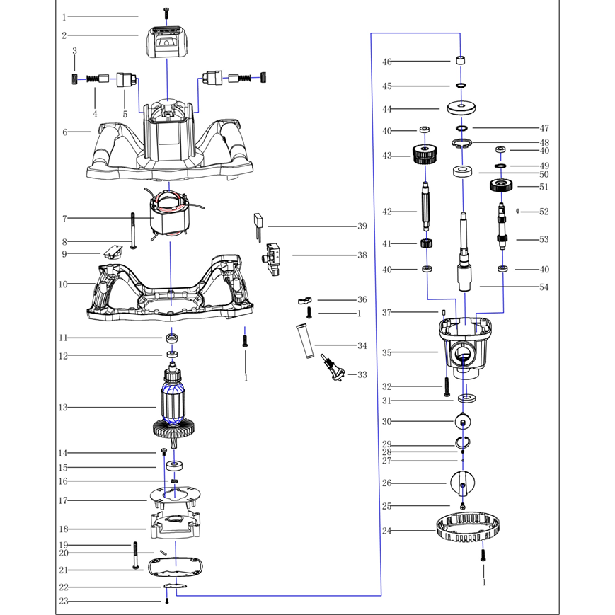 Запчасти, схема и деталировка Миксер строительный, 2 скорости МР-1600-2