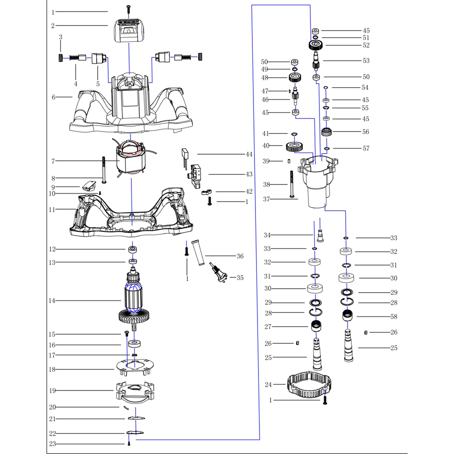Запчасти, схема и деталировка Миксер строительный, двойной МРД-1400