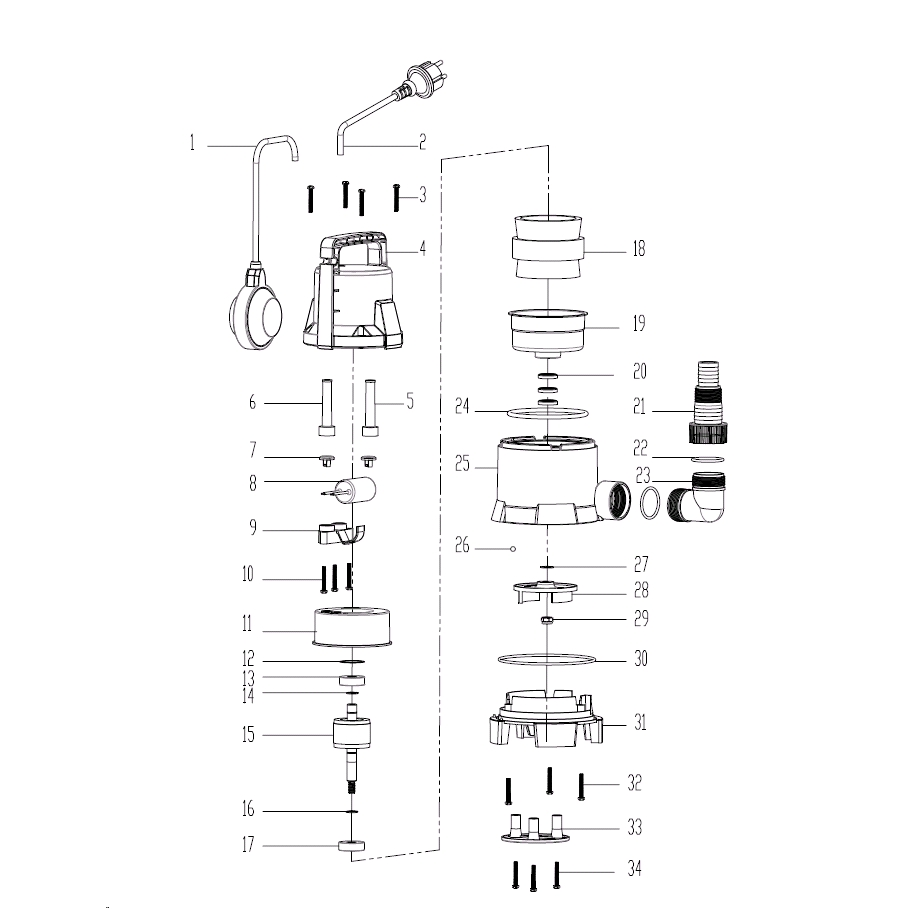 Запчасти, схема и деталировка Насос дренажный НПГ-М1-550