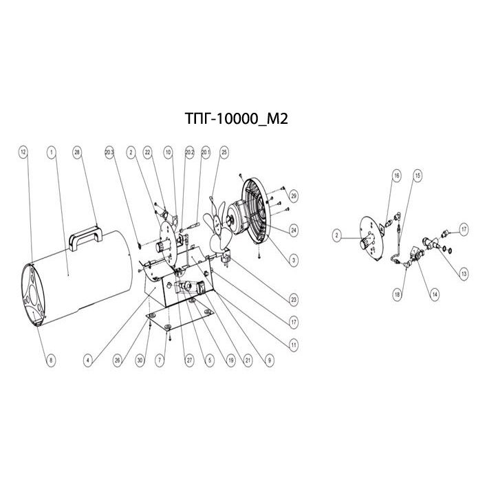 Запчасти, схема и деталировка Пушка газовая, М2 ТПГ-10000_М2