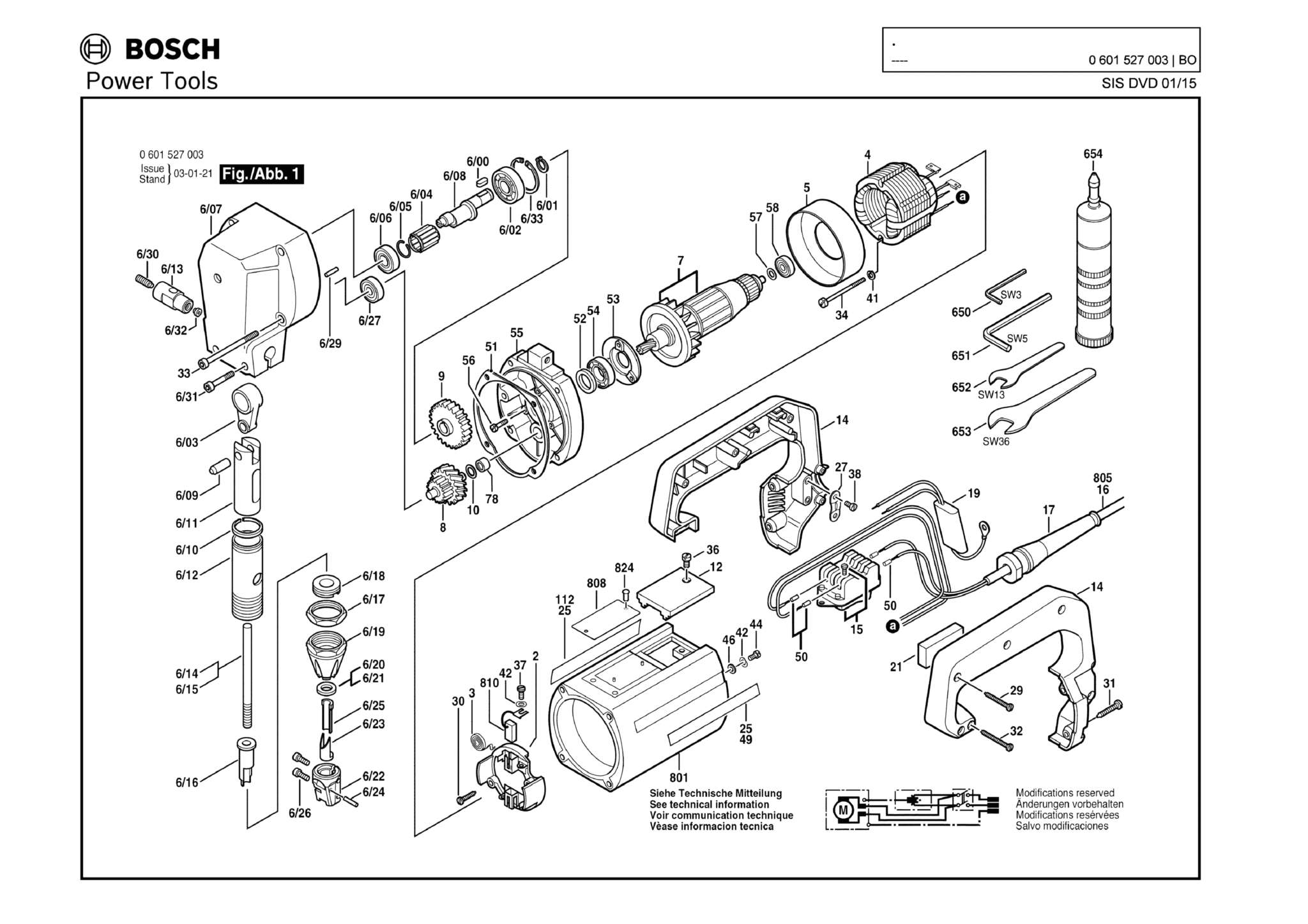 Запчасти, схема и деталировка Bosch (ТИП 0601527003)