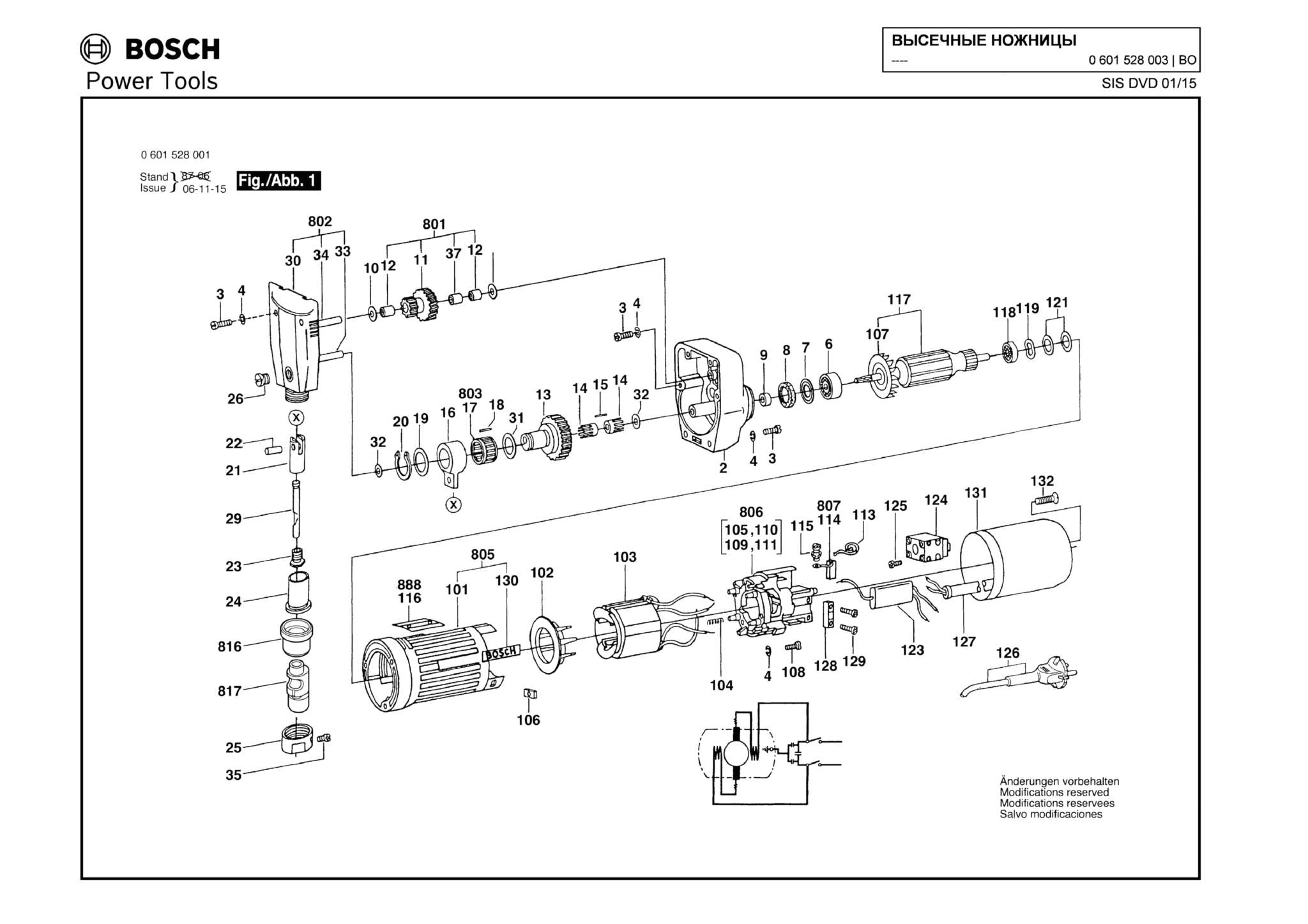 Запчасти, схема и деталировка Bosch (ТИП 0601528003)