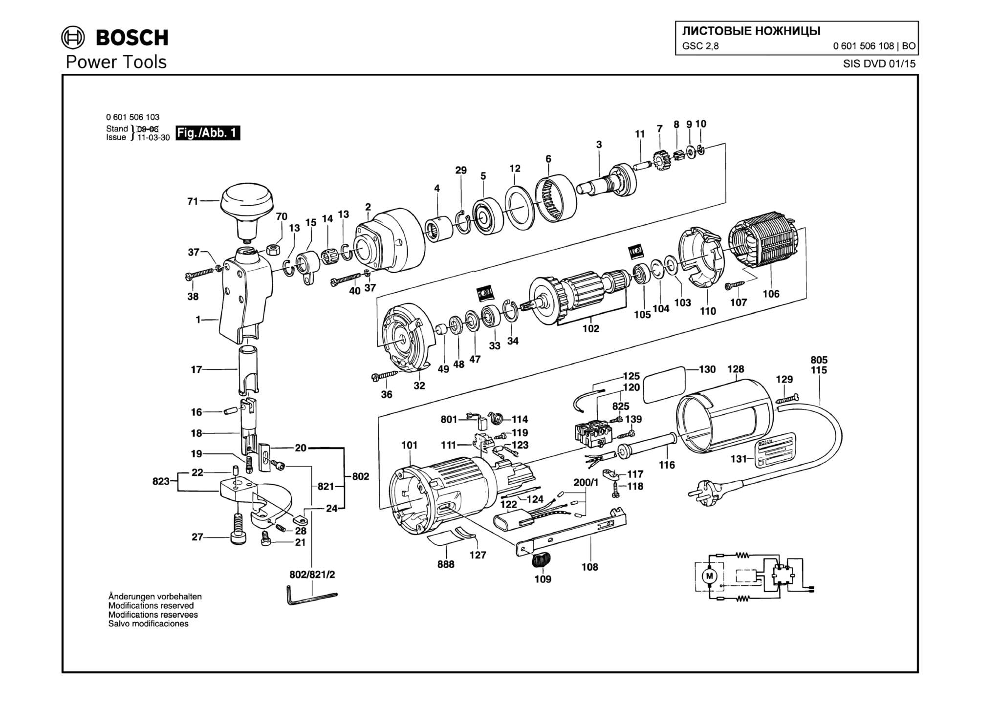 Запчасти, схема и деталировка Bosch GSC 2,8 (ТИП 0601506108)