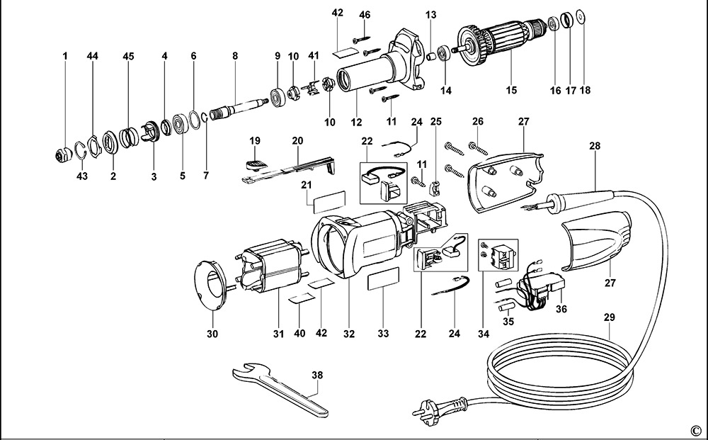 Схема подключения болгарки dewalt