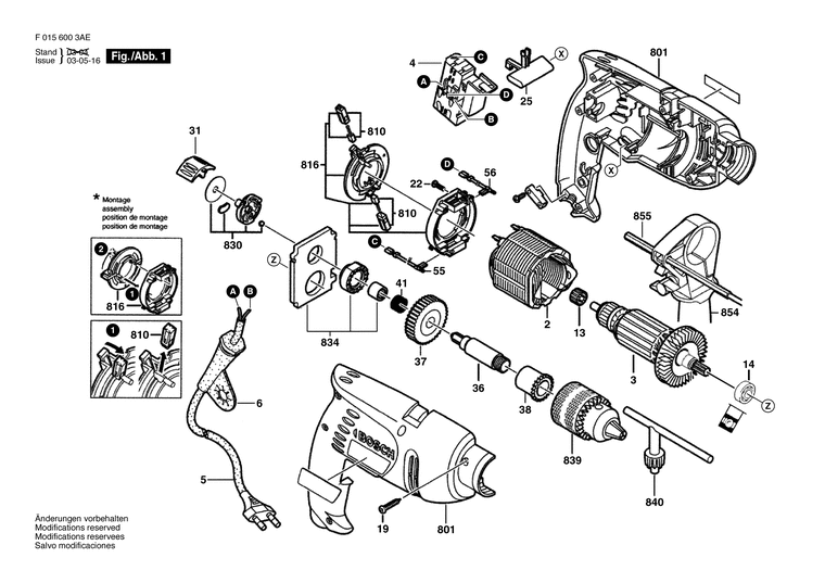 Запчасти, схема и деталировка Skil 6003 (ТИП F015600301)