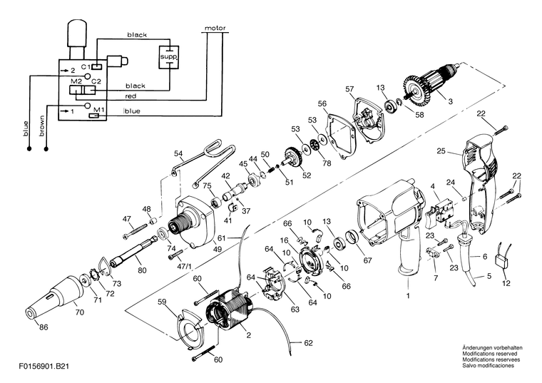 Запчасти, схема и деталировка Skil 6901 U2 (ТИП F0156901B2)