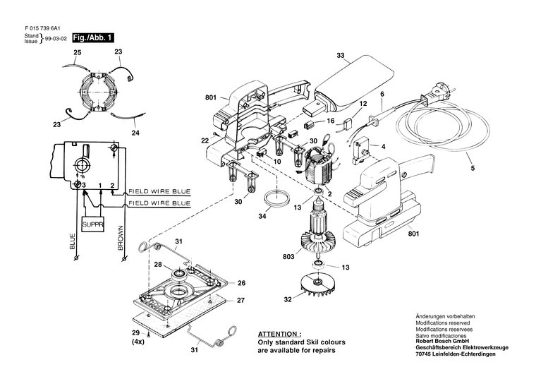 Запчасти, схема и деталировка Skil 7396 H1 (ТИП F0157396A1)