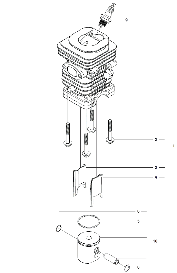 Запчасти, схема и деталировка Цилиндр поршня для бензопилы Husqvarna 235