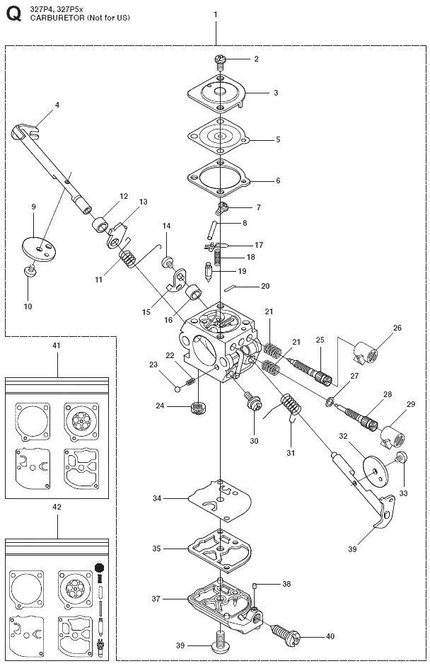 Запчасти, схема и деталировка Деталировка карбюратора для 327Р5х