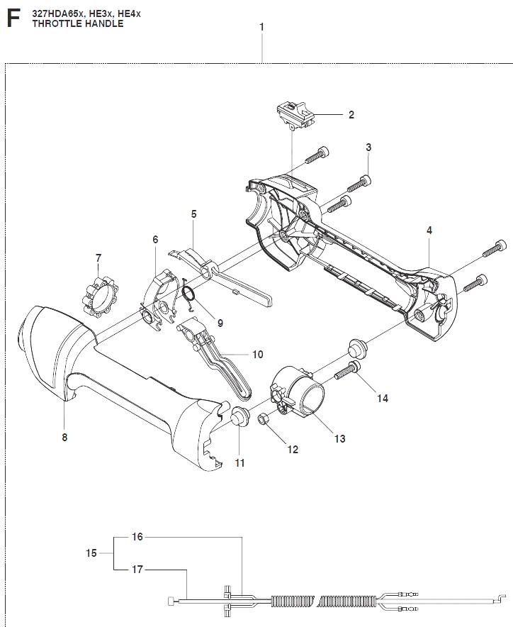 Запчасти, схема и деталировка Рычаг управления для бензоножниц Husqvarna 327HE8