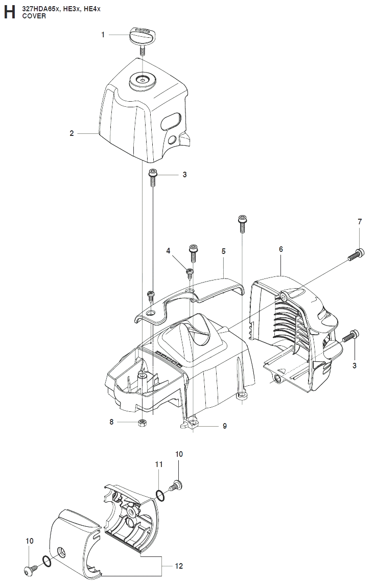 Запчасти, схема и деталировка Крышка для бензоножниц Husqvarna 327HE9