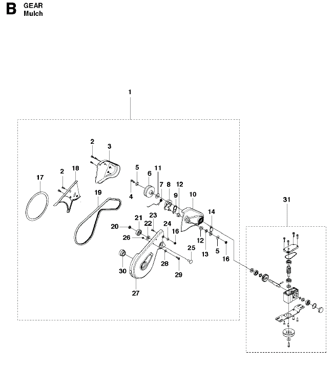 Запчасти, схема и деталировка Механизм мульчирования для бензиновой газонокосилки Husqvarna WB48S