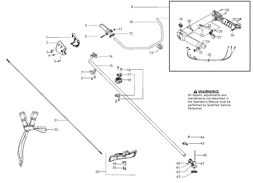Запчасти, схема и деталировка Привод бензинового триммера Husqvarna 128 R