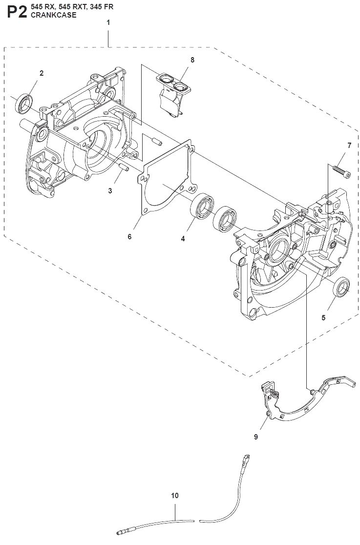 Запчасти, схема и деталировка Картер для бензинового триммера (бензокосы) Husqvarna 545RХ