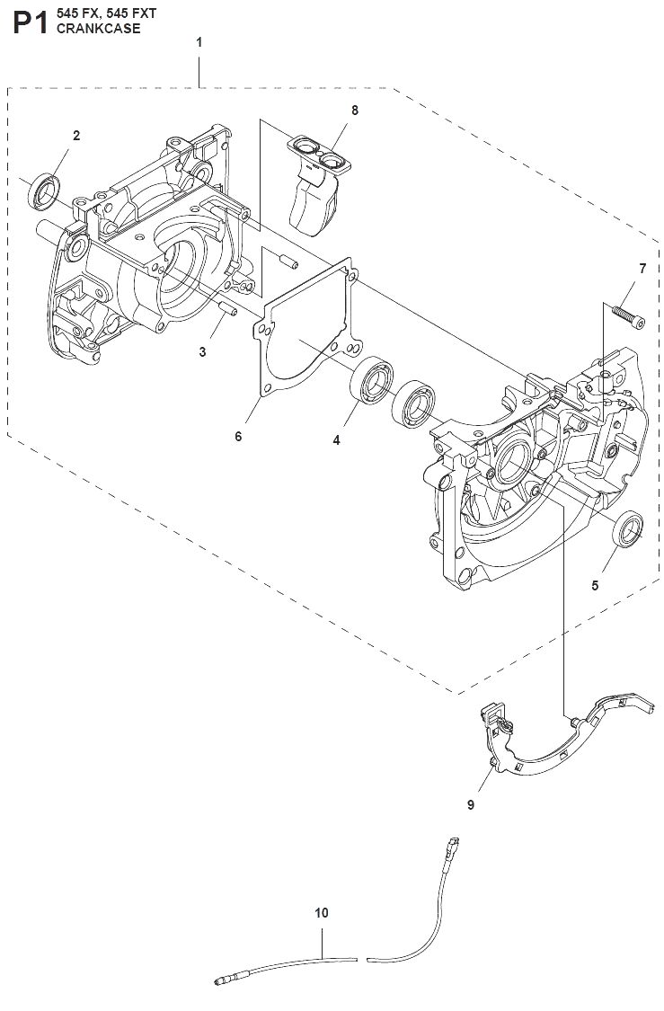 Запчасти, схема и деталировка Картер для бензинового триммера (бензокосы) Husqvarna 545Fx