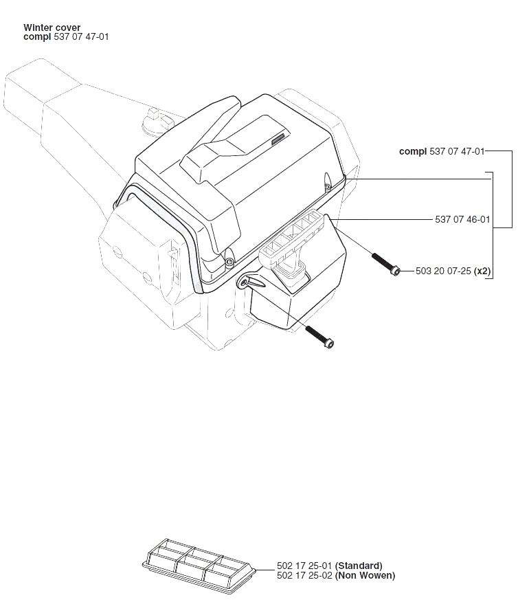 Запчасти, схема и деталировка Зимний комплект для бензинового триммера Husqvarna 252 RX