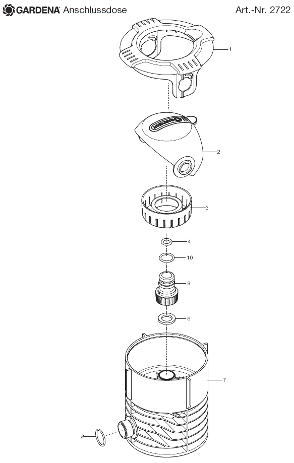 Запчасти, схема и деталировка GARDENA (АРТ. 2722)