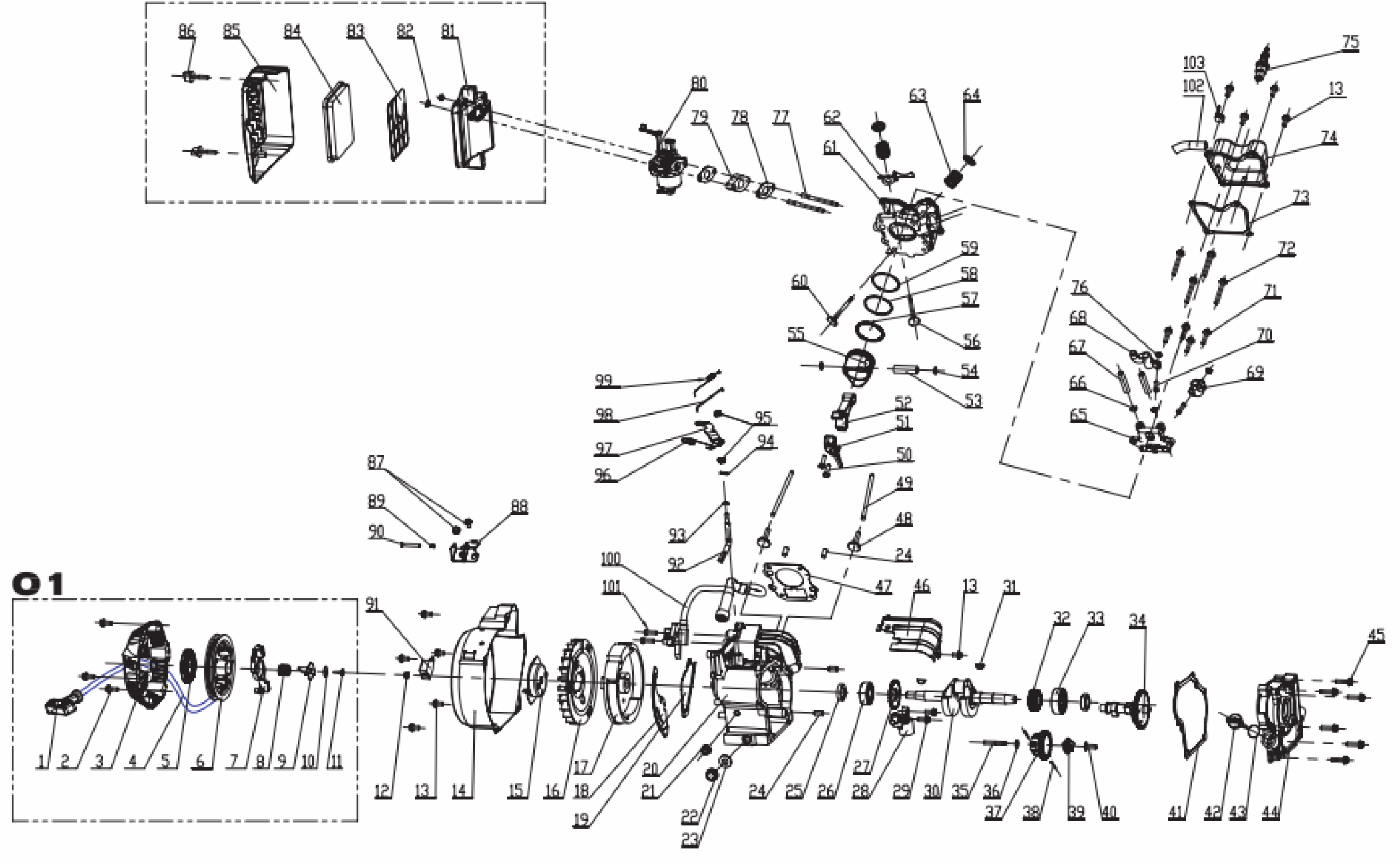 Запчасти, схема и деталировка Fubag BS 1100 Двигатель