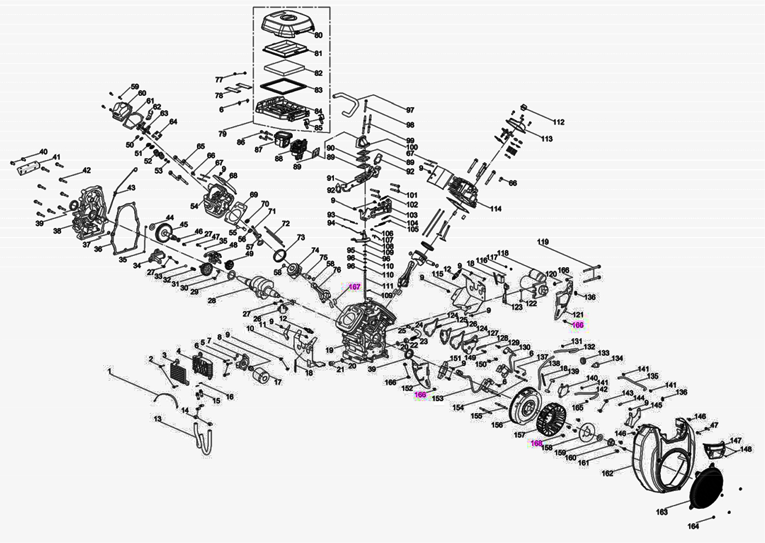 Запчасти, схема и деталировка Fubag BS 11000 DA ES (838790) Двигатель