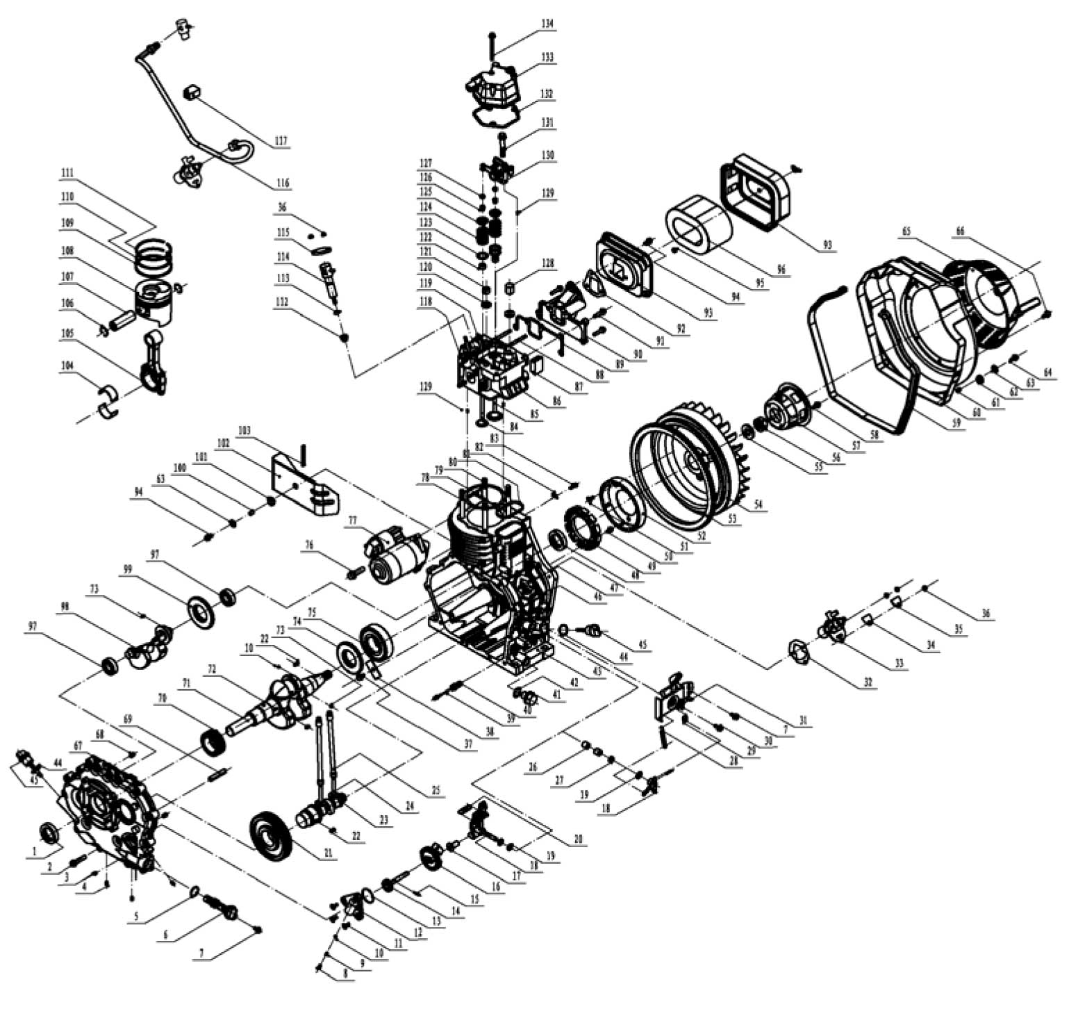 Запчасти, схема и деталировка Fubag DS 5500 A ES (838211) Двигатель