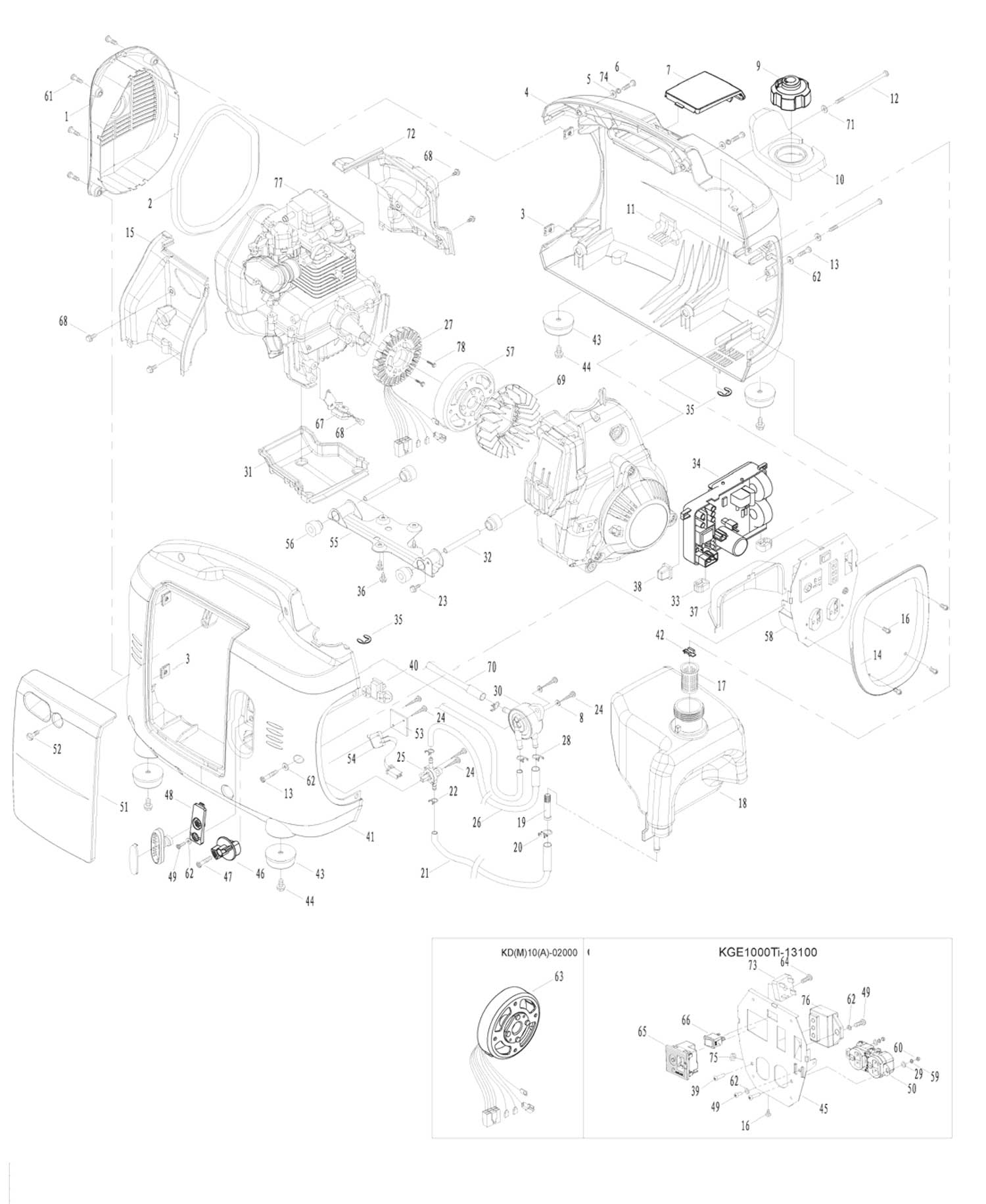 Запчасти, схема и деталировка Fubag TI 1000 (68 218) Общий вид