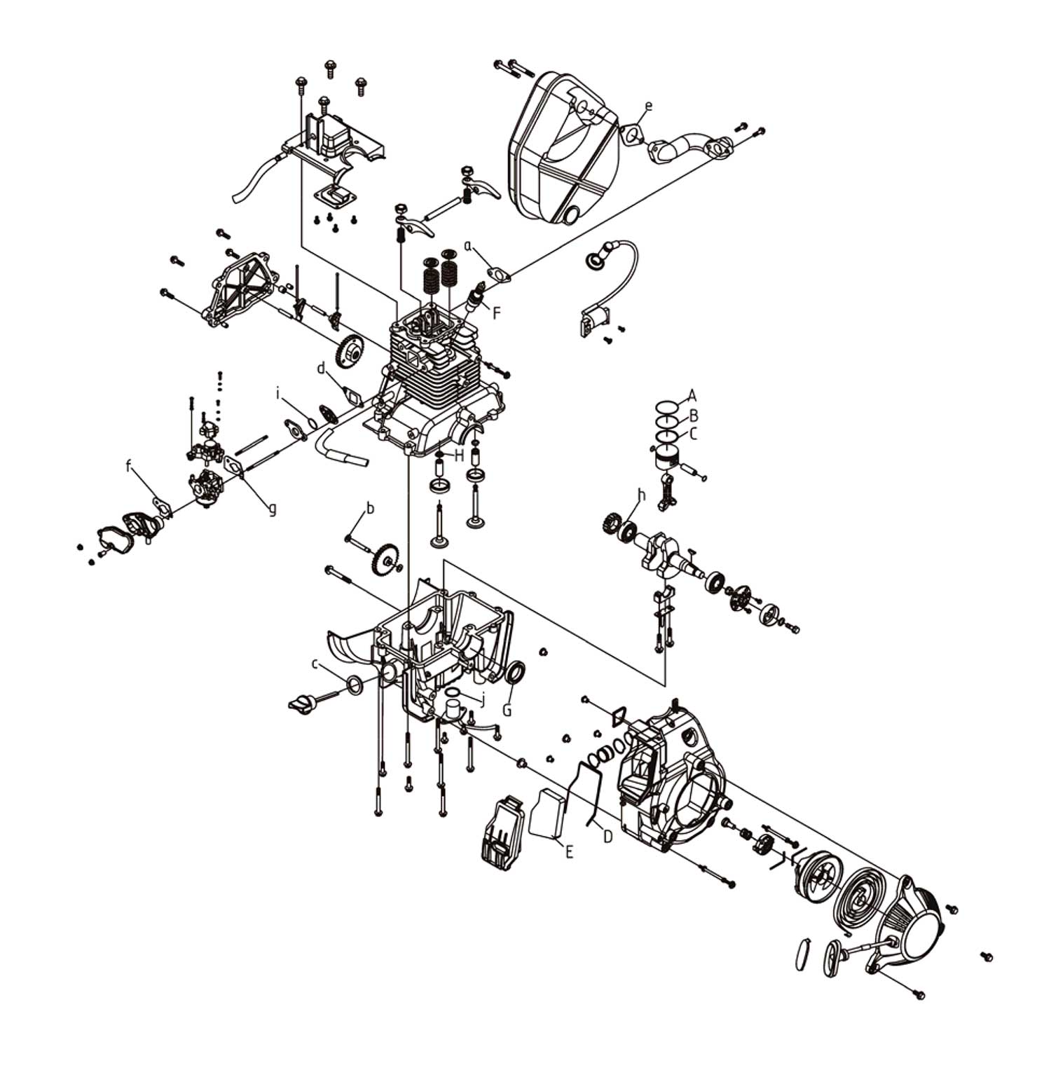 Запчасти, схема и деталировка Fubag TI 1000 (68 218) Двигатель KG 144