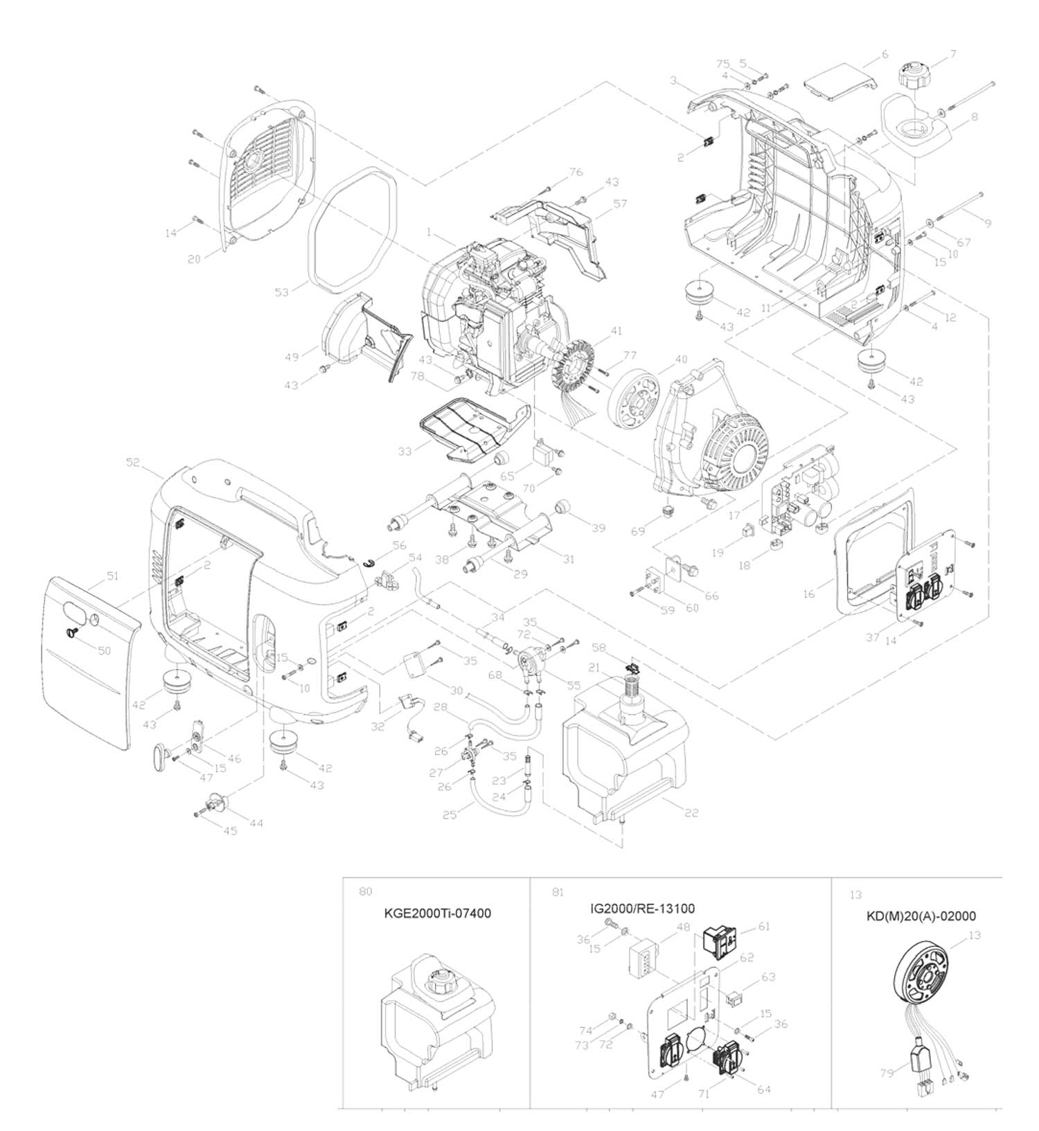 Запчасти, схема и деталировка Fubag TI 2000 (68 219) Часть 1