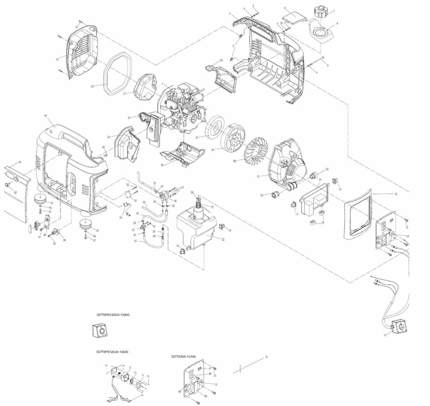 Запчасти, схема и деталировка Fubag TI 700 (68 227) Общий вид